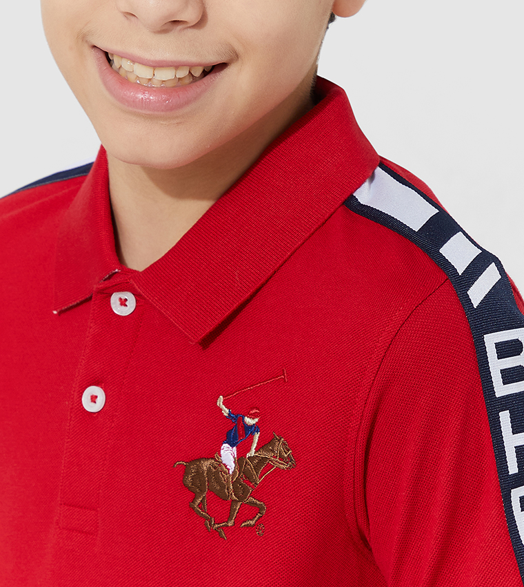Buy Beverly Hills Polo Club Logo Detailed Wrap It Up Polo T Shirt In Red |  6thStreet Bahrain