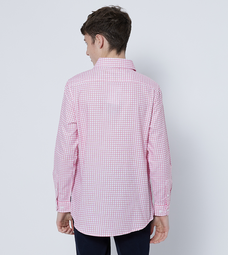 Logo Embroidered Checked Shirt