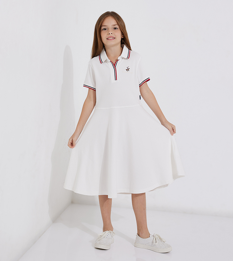 Buy Beverly Hills Polo Club Girl's Short Sleeves Polo Midi Dress