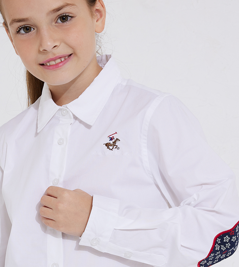 Starry Accent Solid Woven Shirt