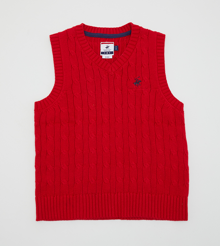 Red polo sale sweater vest