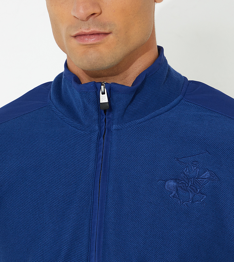 Logo Embroidered Solid Jacket