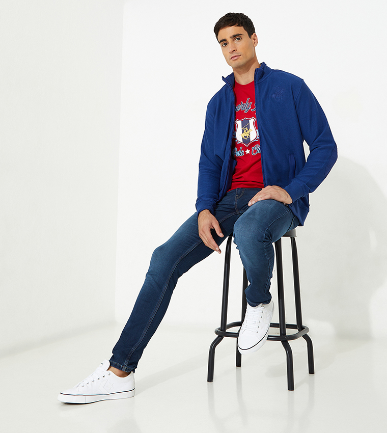Logo Embroidered Solid Jacket