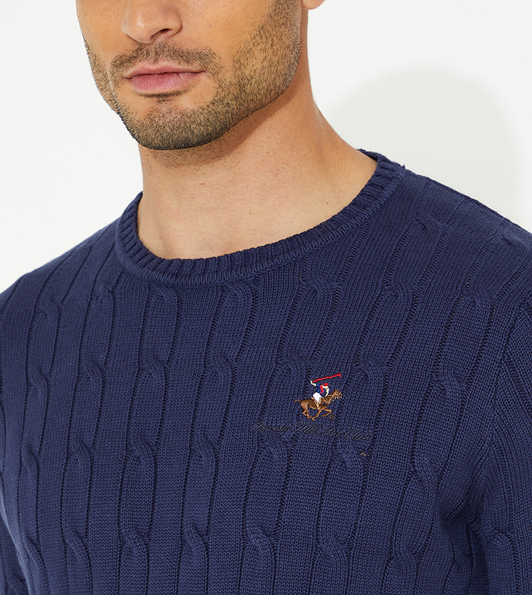 Classic Cable Knit Crew Neck Sweater