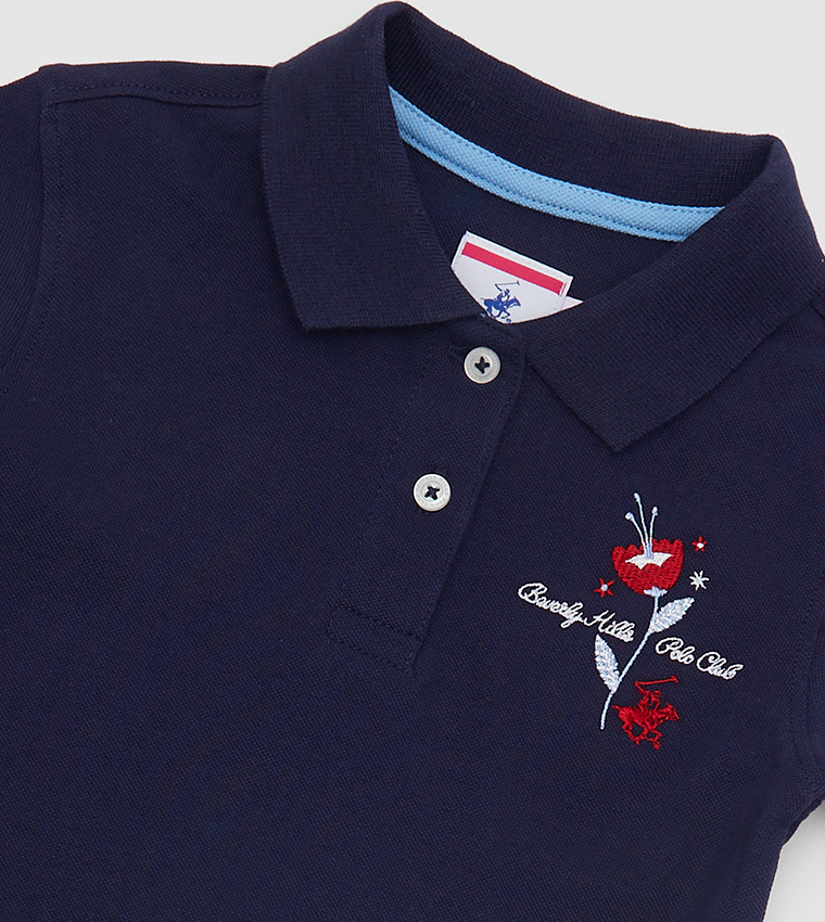 Buy Beverly Hills Polo Club Logo Embroidered Floral Printed Polo Dress In  Blue | 6thStreet Bahrain