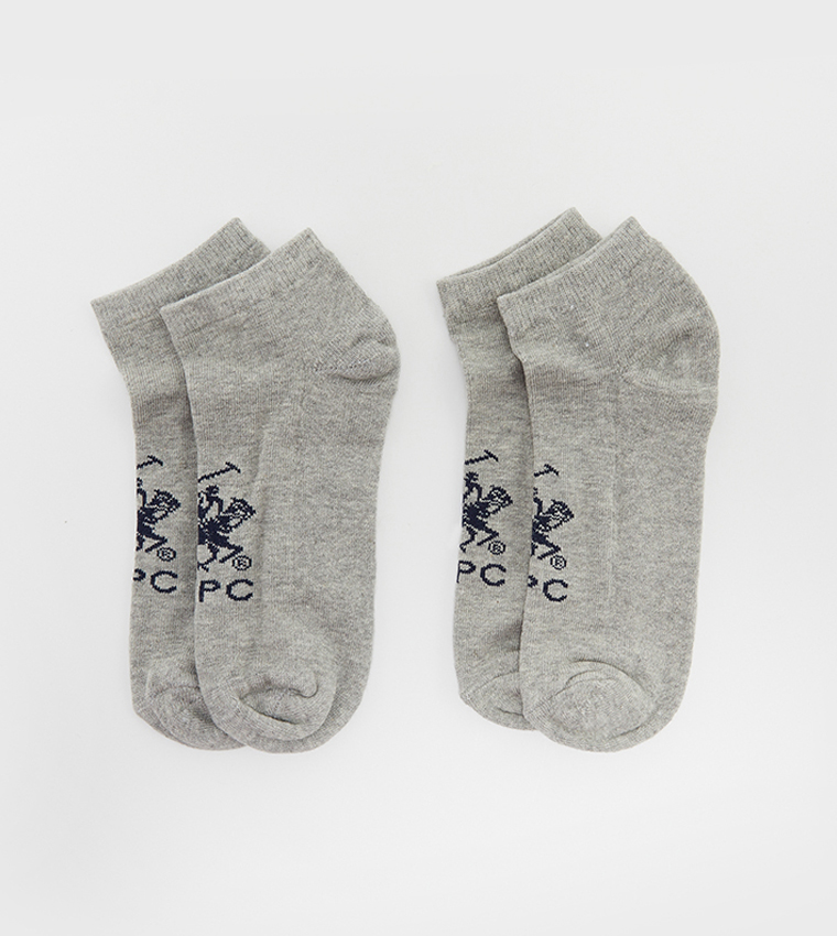 Buy Beverly Hills Polo Club Boys Logo Embroidered Ankle Socks In Grey 6thStreet Bahrain