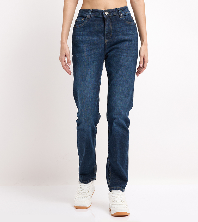 Faded High Rise Slim Fit Jeans