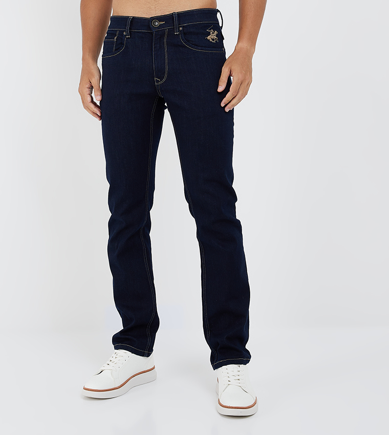 Buy Beverly Hills Polo Club Mid Rise Slim Fit Jeans In Indigo 6thStreet UAE