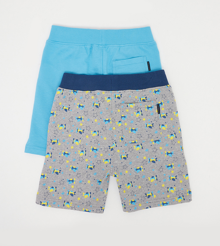 Pack of 2 Elastic Waist Shorts