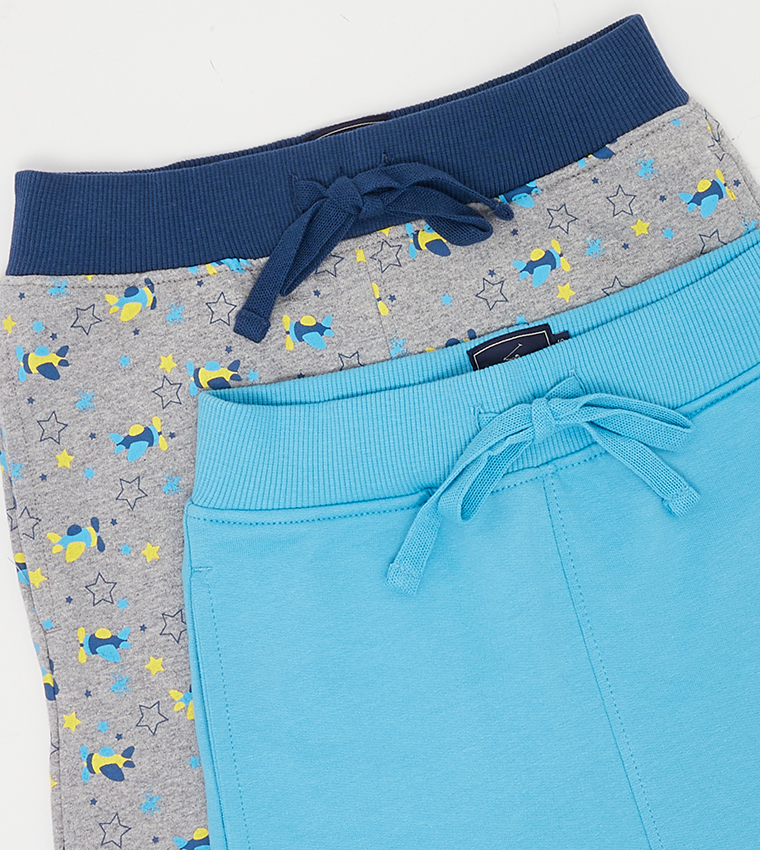 Pack of 2 Elastic Waist Shorts