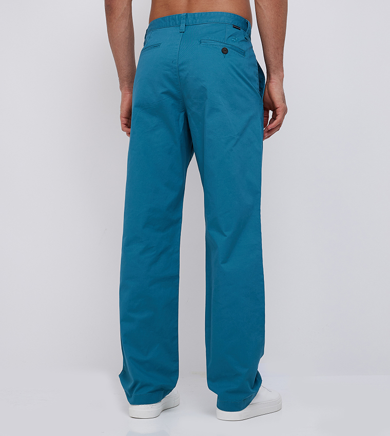 Solid Straight Fit Casual Pants
