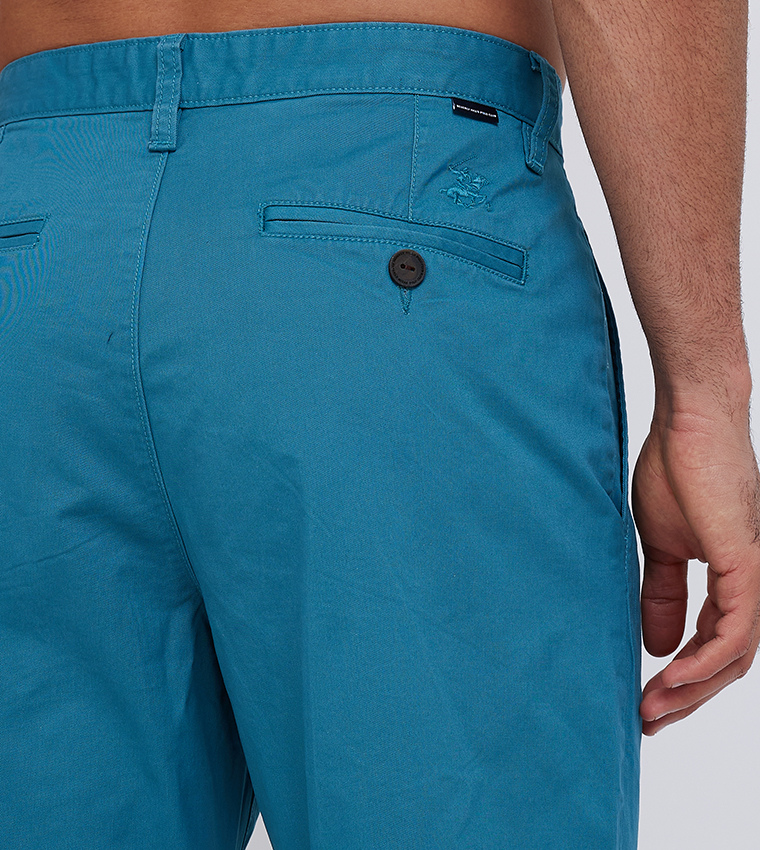 Solid Straight Fit Casual Pants