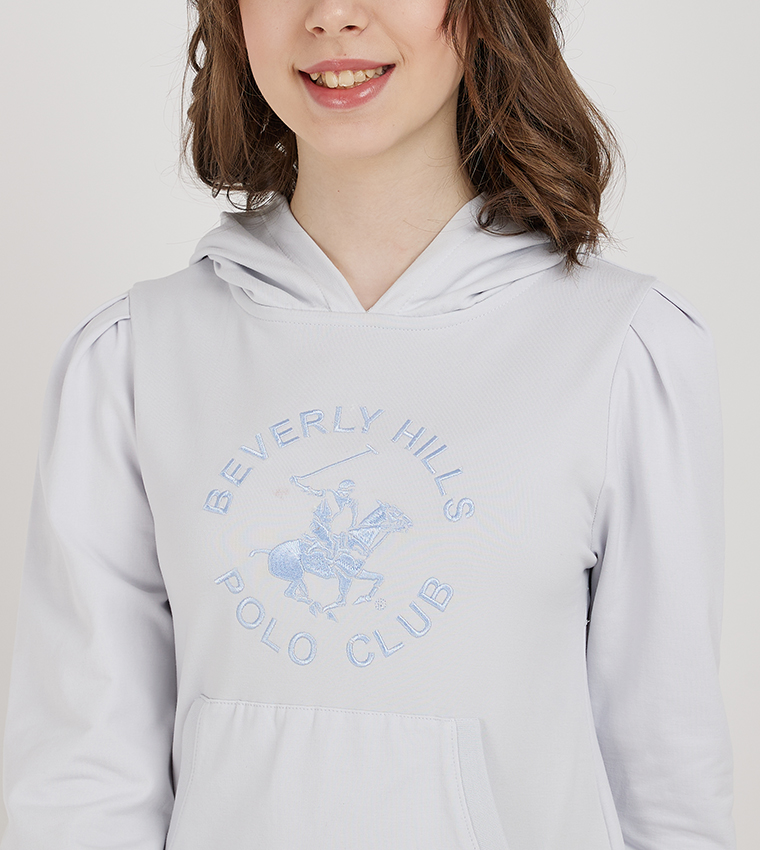 Logo Embroidered Hooded Sweatdress