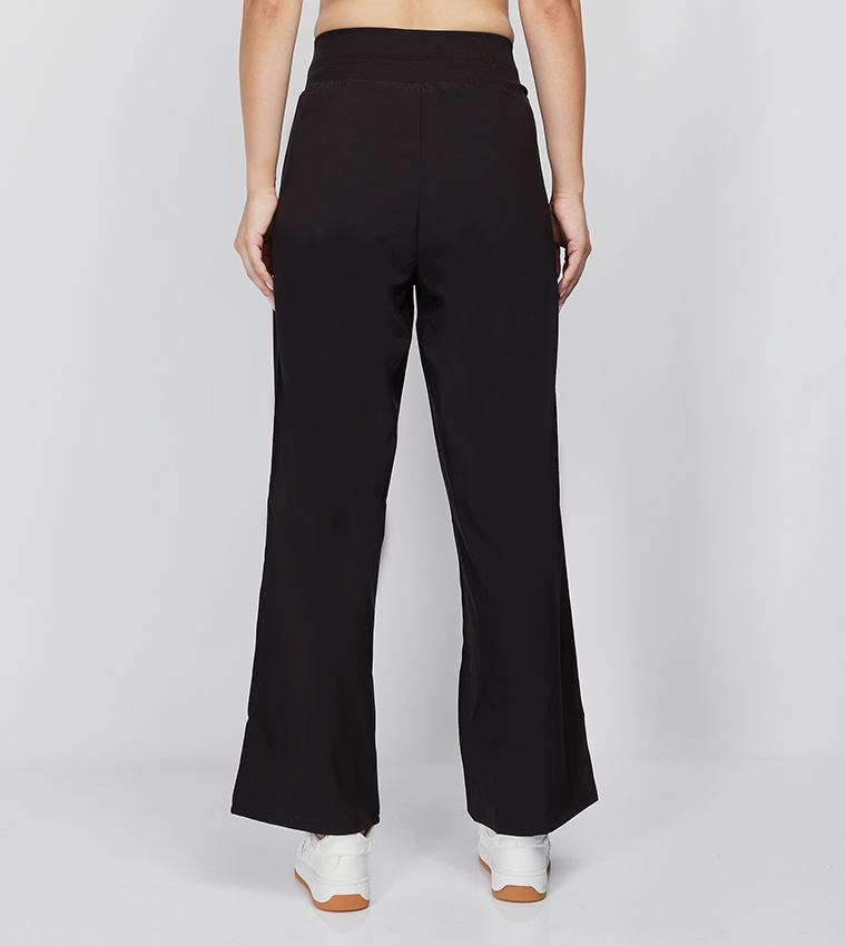 Buy Beverly Hills Polo Club Elastic Waist Wide Leg Pants In Black