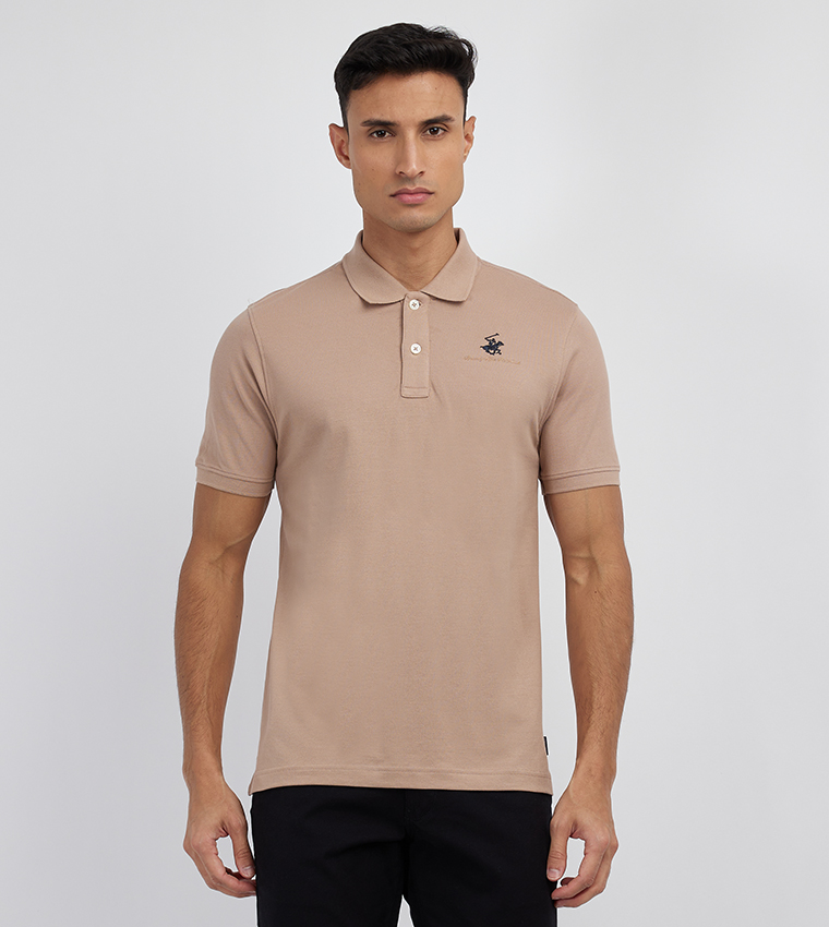 Logo Embroidered Short Sleeves Polo T-Shirt