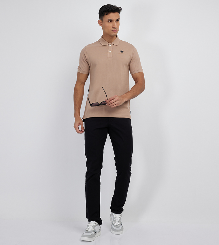 Logo Embroidered Short Sleeves Polo T-Shirt