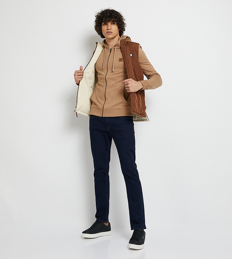 Logo Detail Hooded Zipper Jacket