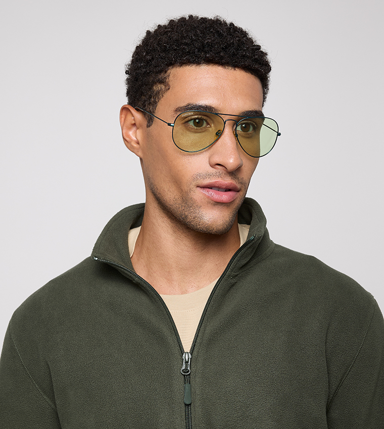 Metal Rim Aviator Sunglasses