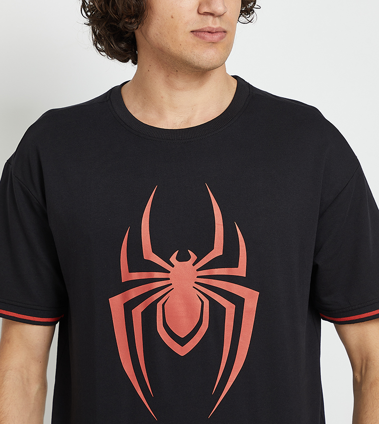 Official Marvel Spiderman Logo Printed Oversized T-Shirt