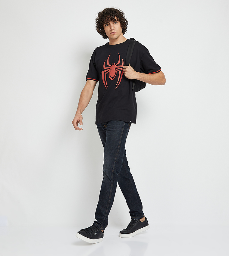 Official Marvel Spiderman Logo Printed Oversized T-Shirt