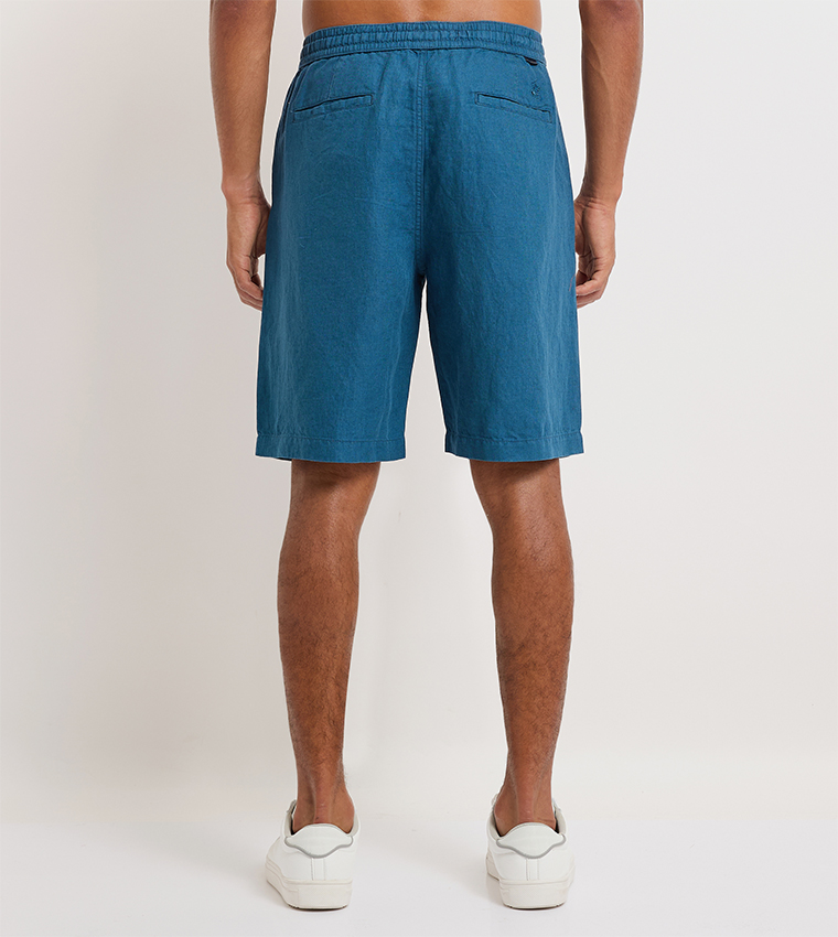 Drawstring Waist Linen Shorts