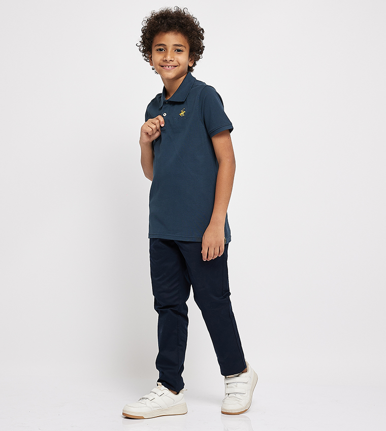 Logo Embroidered Short Sleeves Polo T-Shirt