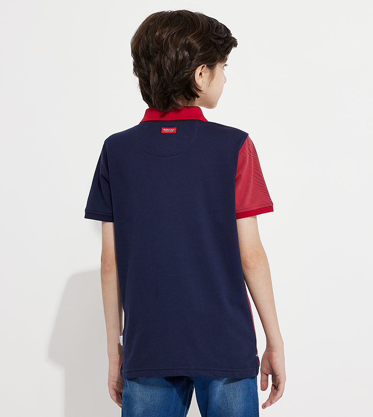 Color Block Short Sleeves Polo T-Shirt