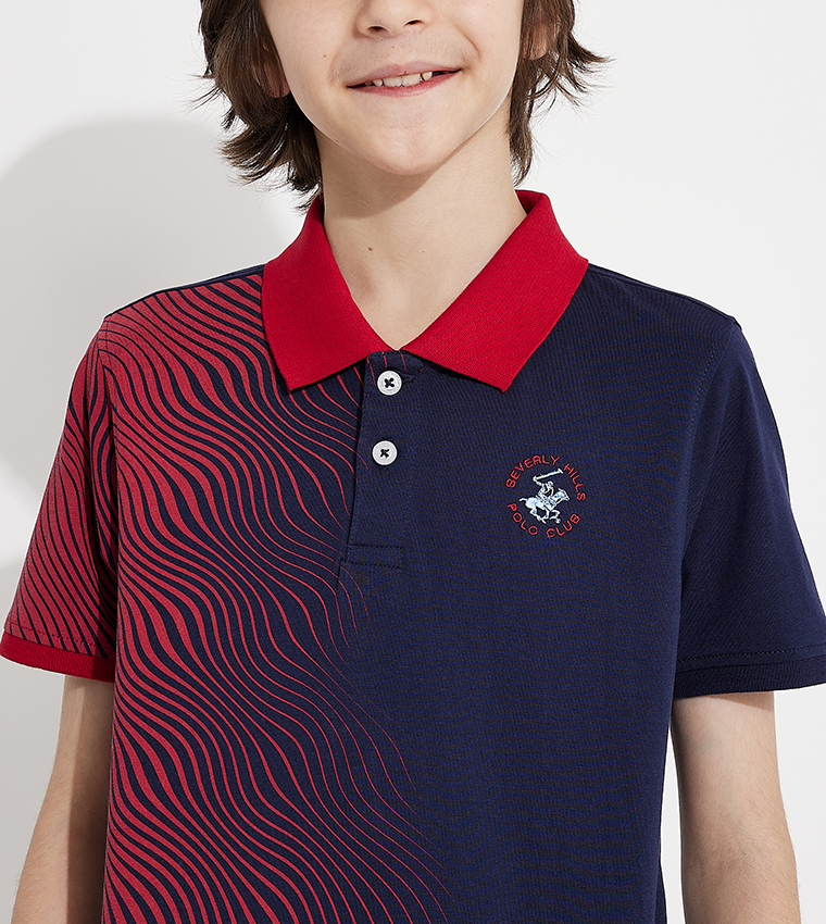 Color Block Short Sleeves Polo T-Shirt