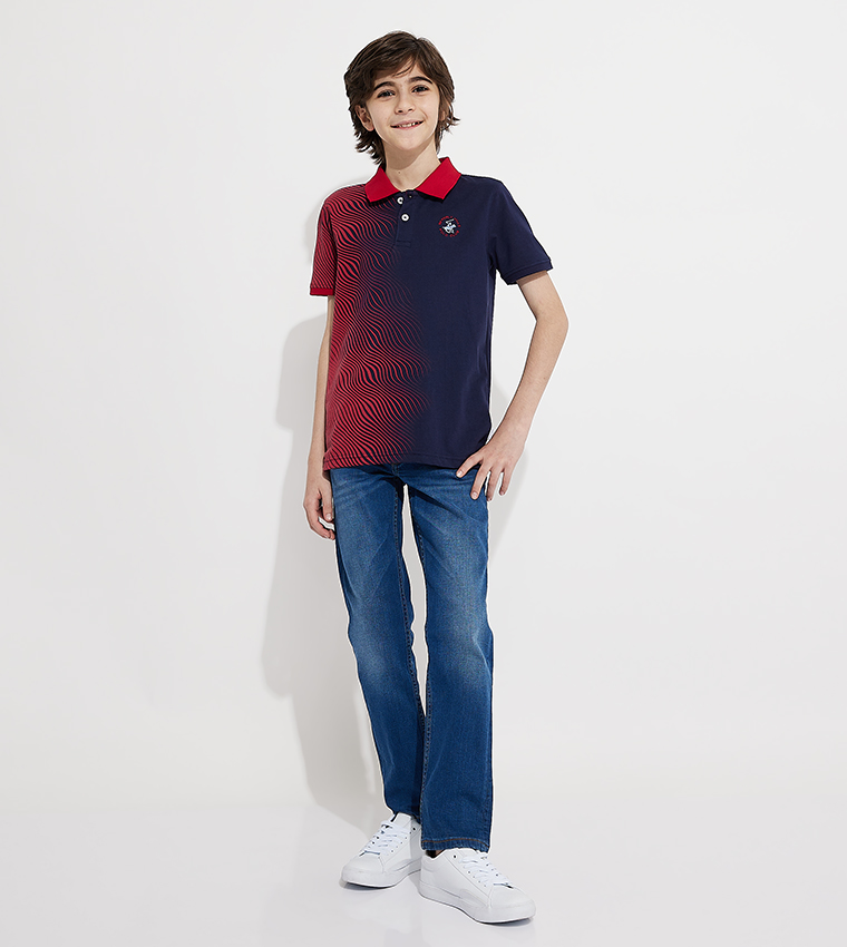 Color Block Short Sleeves Polo T-Shirt