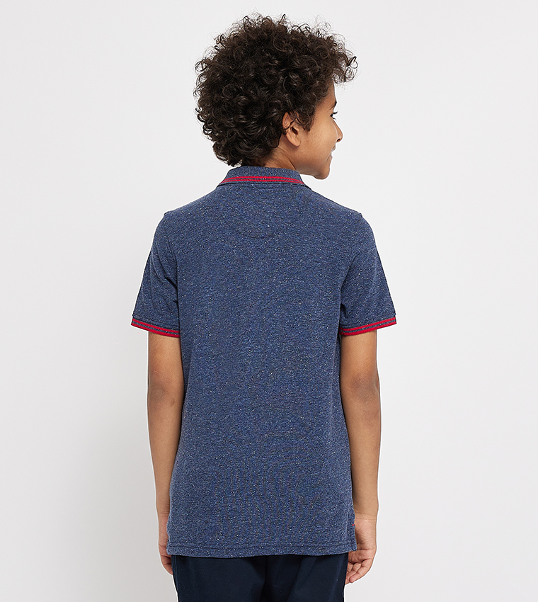 Logo Embroidered Contrast Trim Polo T-Shirt