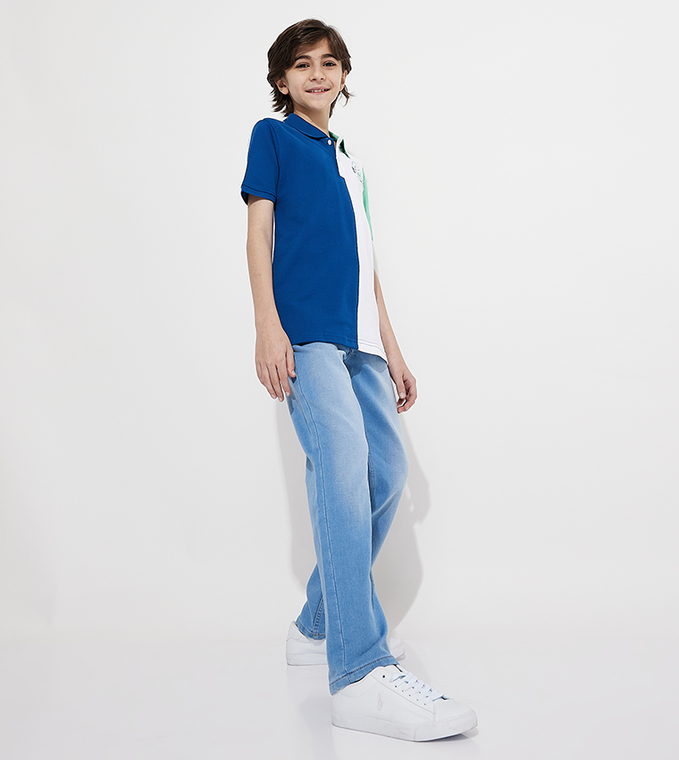 Faded Mid Rise Straight Fit Jeans