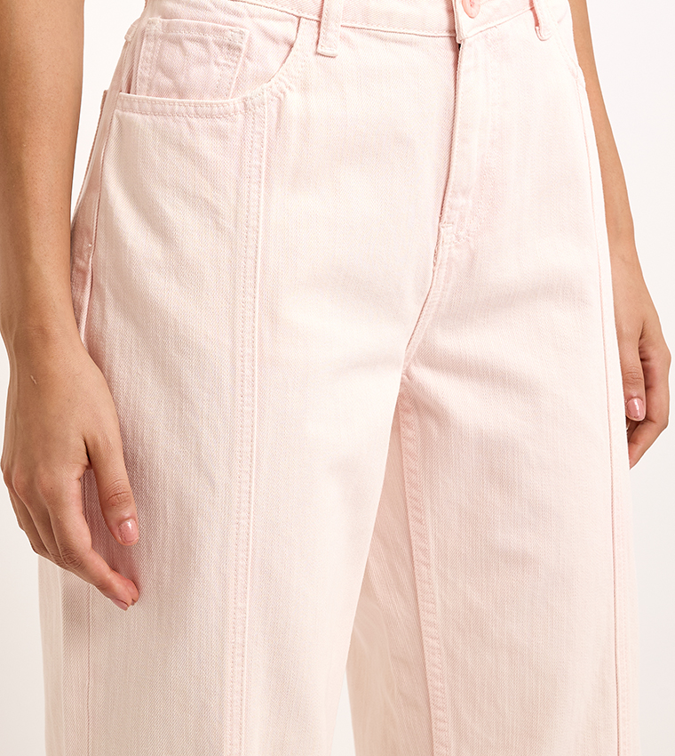 Washed High Waist Straight Fit Jeans