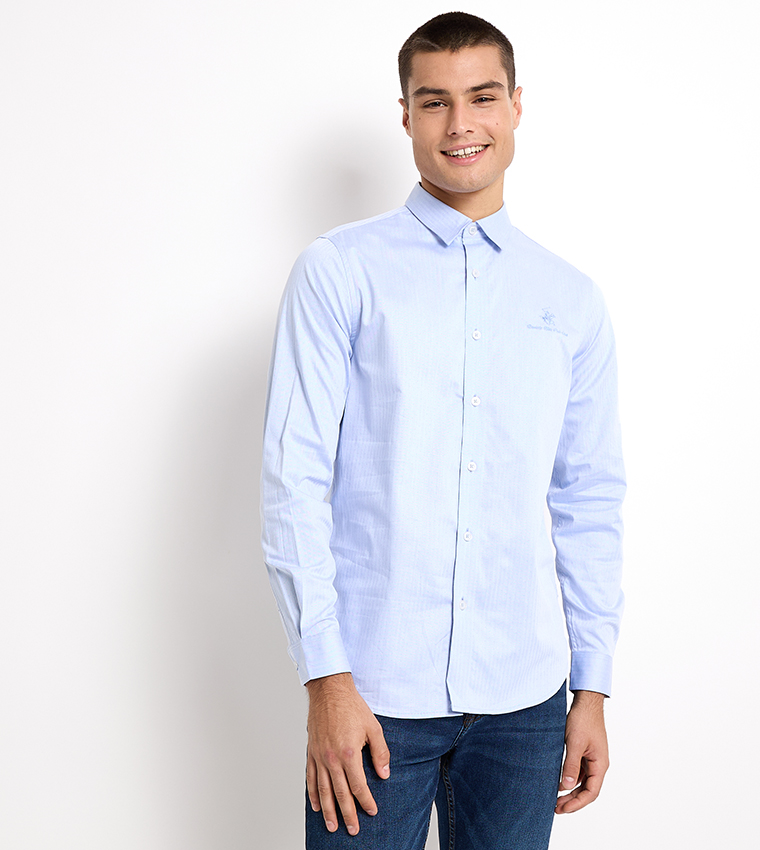 Logo Embroidered Long Sleeves Shirt