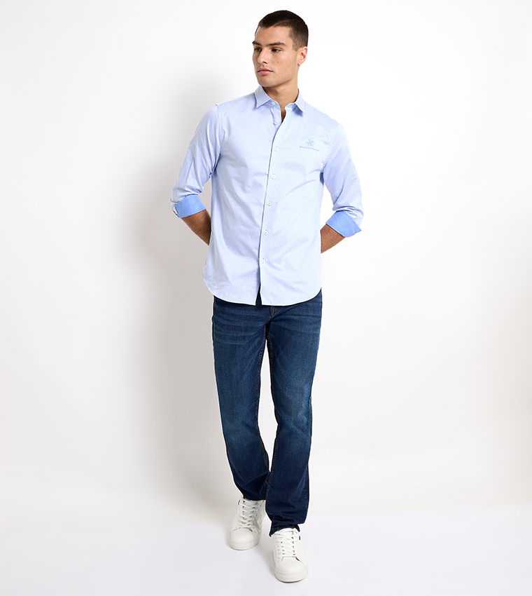 Logo Embroidered Long Sleeves Shirt