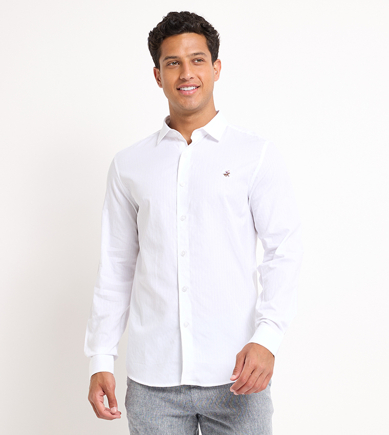 Logo Embroidered Long Sleeves Shirt