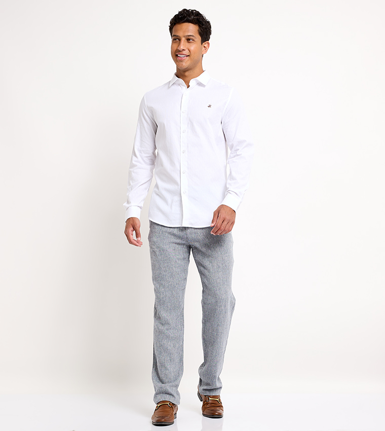 Logo Embroidered Long Sleeves Shirt