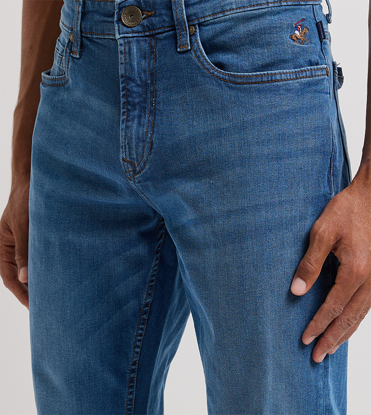 Faded Mid Rise Slim Fit Jeans