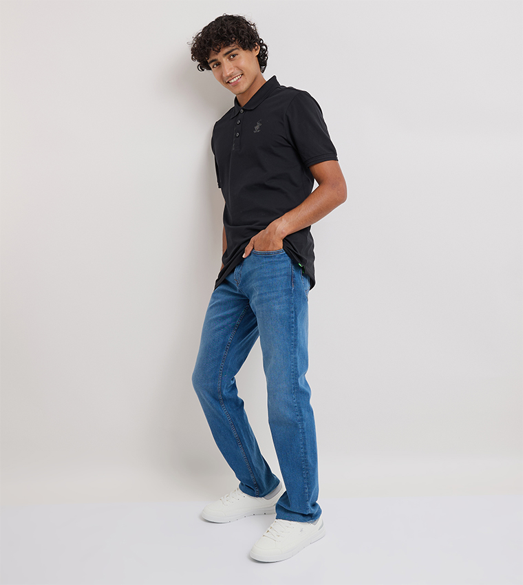 Faded Mid Rise Slim Fit Jeans