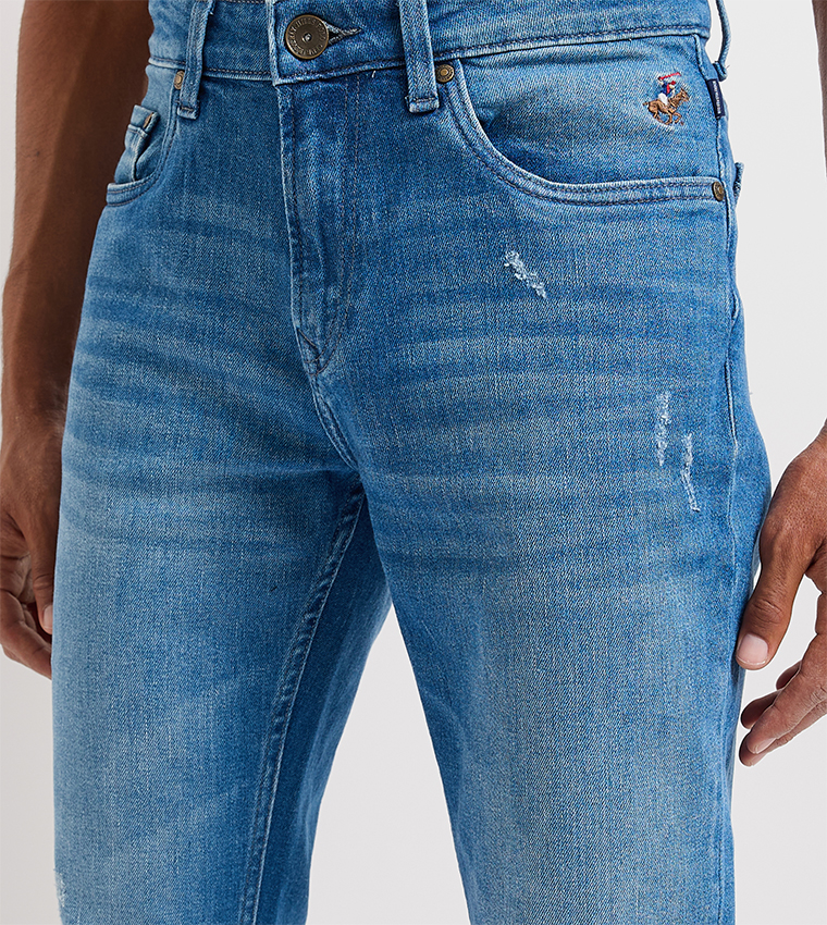 Faded Mid Rise Slim Fit Jeans