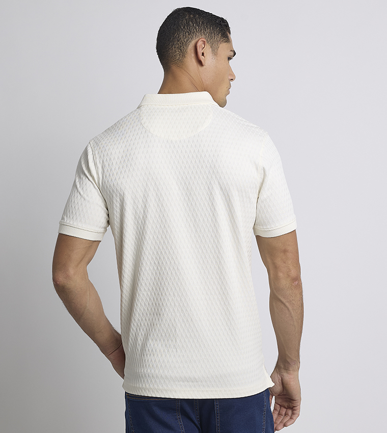 Textured Short Sleeves Polo T-Shirt