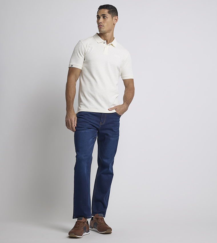 Textured Short Sleeves Polo T-Shirt