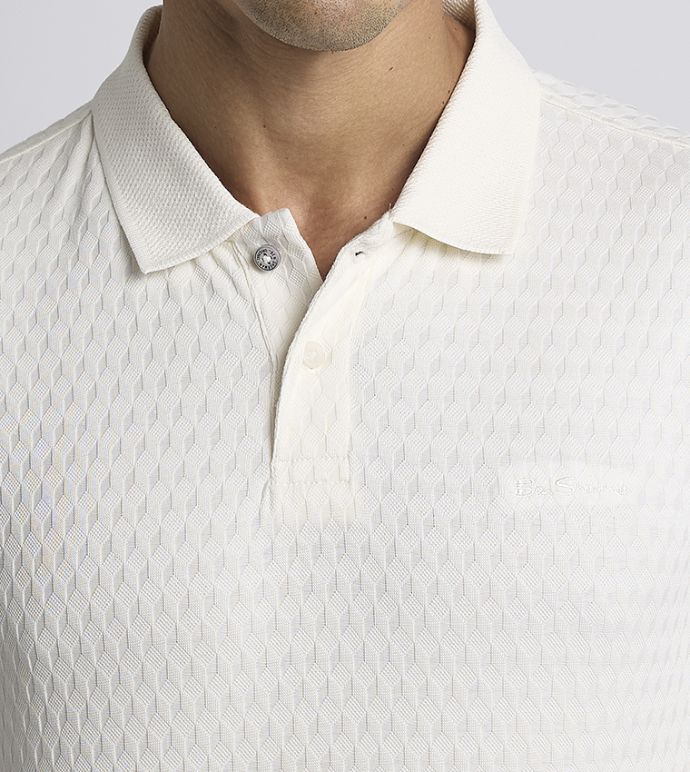 Textured Short Sleeves Polo T-Shirt