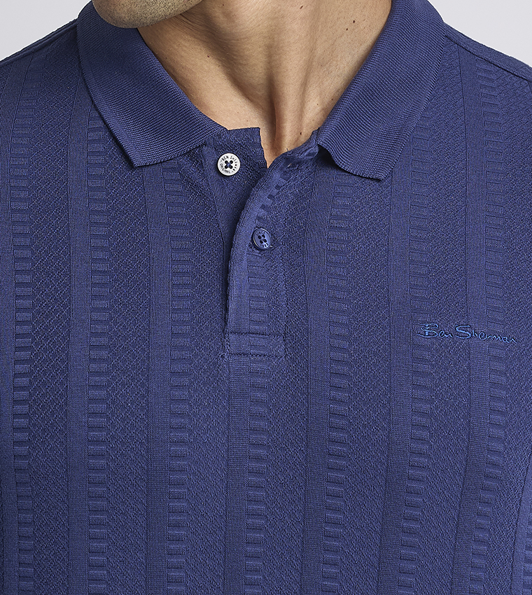 Textured Short Sleeves Polo T-Shirt