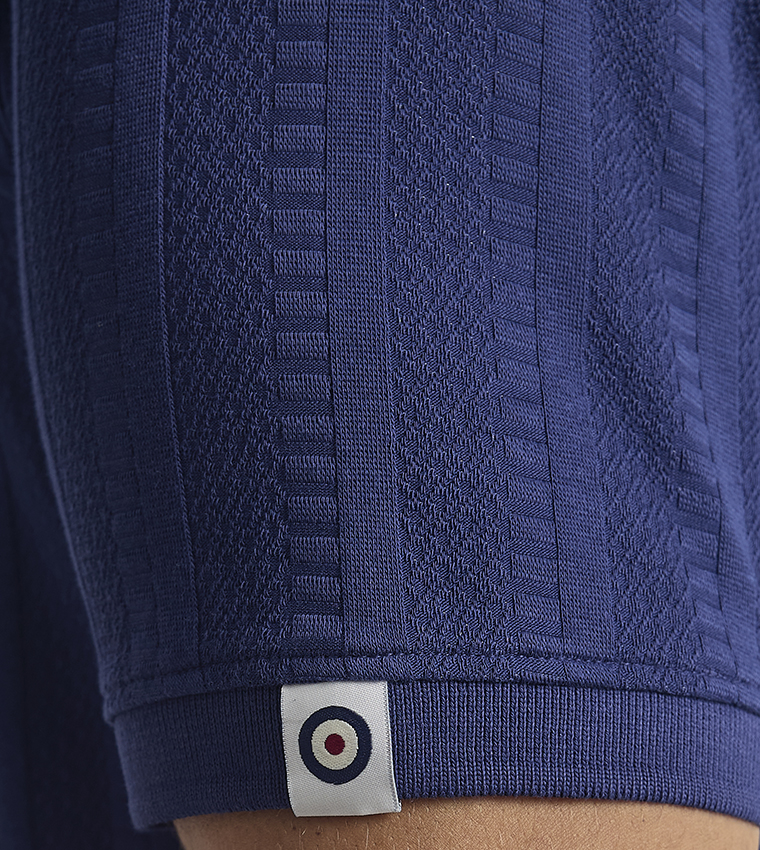 Textured Short Sleeves Polo T-Shirt