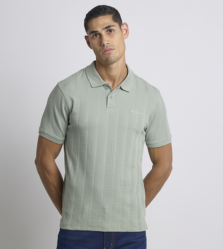 Textured Short Sleeves Polo T-Shirt