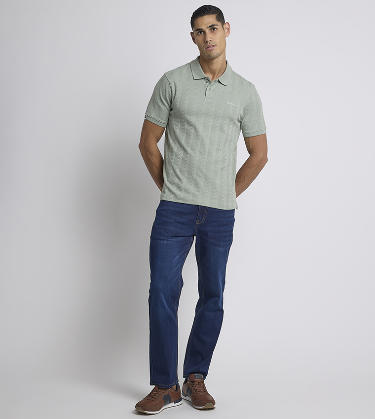 Textured Short Sleeves Polo T-Shirt
