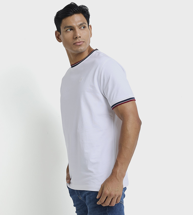 Contrast Trim Crew Neck T-Shirt