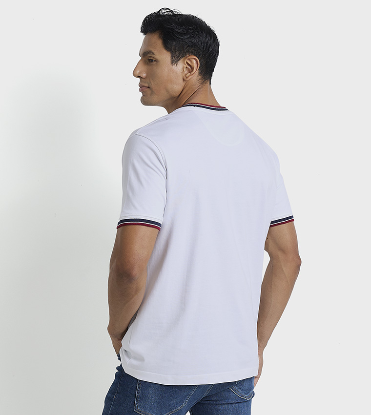Contrast Trim Crew Neck T-Shirt
