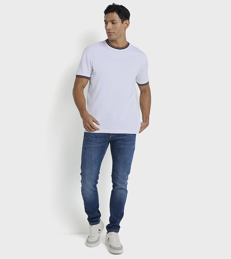 Contrast Trim Crew Neck T-Shirt