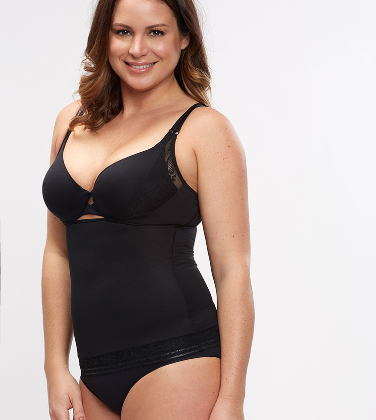 Lace Cami Control Shapewear-Black